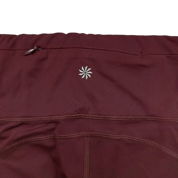 Athleta Ankle Leggings Youth XL 12/14 Burgundy Comfort Gym Training Running - Picture 6 of 11